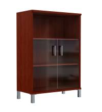 Шкаф средний с малыми стеклянными дверьми B 420.5 Бургунди 900х450х1286 