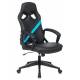 Кресло игровое Zombie DRIVER черный/голубой искусственная кожа с подголов. крестовина пластик. Фото товара с разных ракурсов.