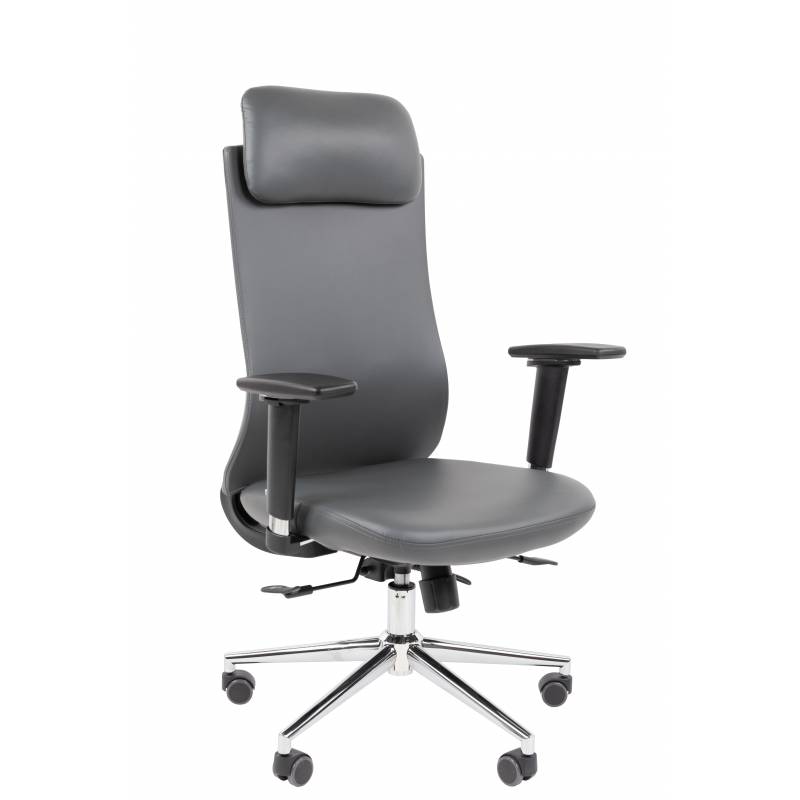 Кресло руководителя Chairman 500LUX Россия экокожа cерый главное фото