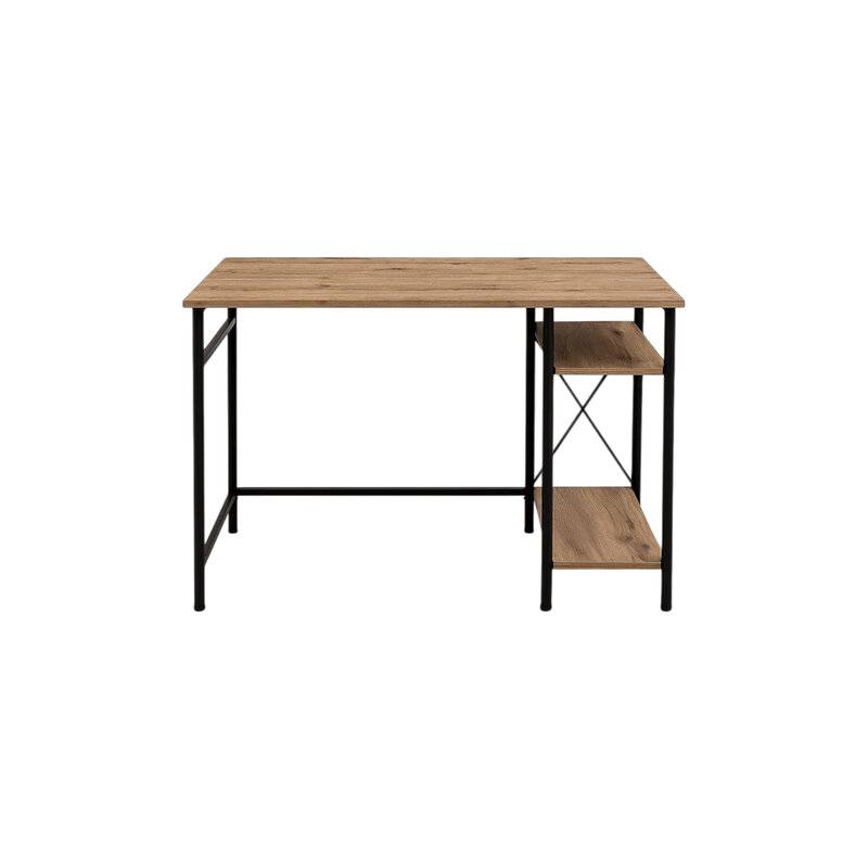 Стол  "SMART CD-018", 1100х600х765 мм, ЛОФТ, 2 полки, металл/ЛДСП бунратти, каркас черный, 641946 главное фото