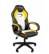 Офисное кресло Chairman Game 16 Россия экокожа черный/желтый/белый