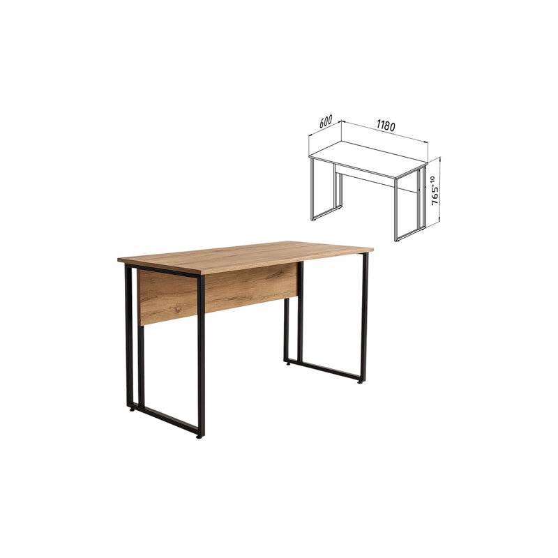 Стол  "SMART CD-019", 1180х600х770 мм, ЛОФТ, металл/ЛДСП бунратти, каркас черный, 641948 главное фото